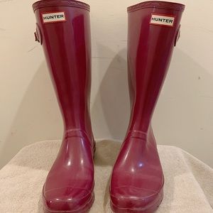 Maroon/Pink Hunter Tall Rainboots